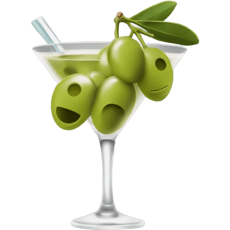 Happy martini with big olives emoji