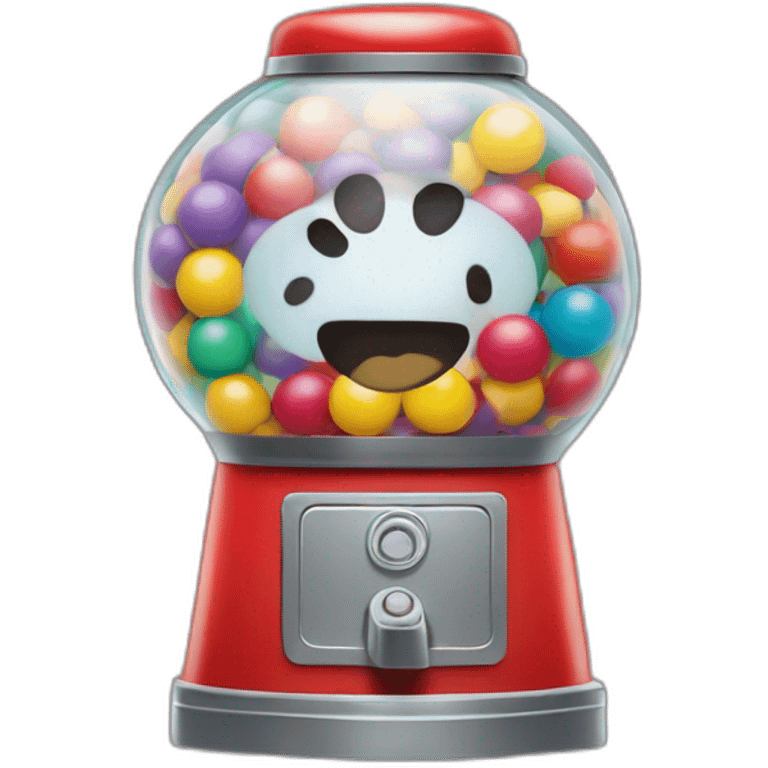 gumball machine with a face emoji