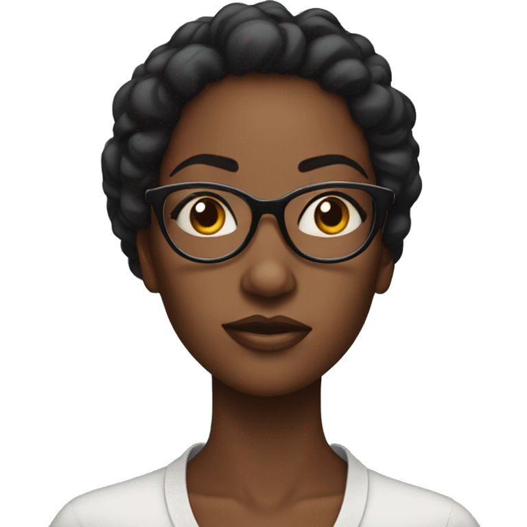 Beautiful black woman with glasses rolling her eyes  emoji