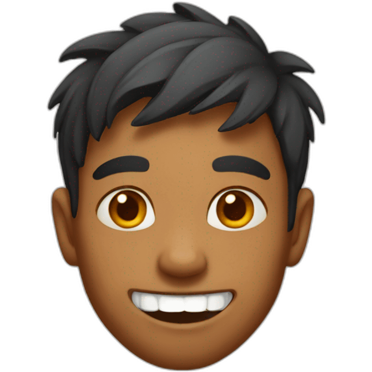 Indian boy with teeth coming out emoji