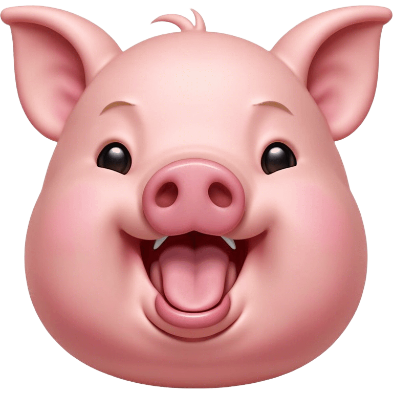 Cinematic Cute Yawning Pig Portrait Emoji, Head tilted slightly with a dramatic, wide-open yawn, showcasing a soft, smooth rosy-pink hide with droopy ears, round beady eyes barely open in drowsy contentment, Simplified yet irresistibly adorable features, highly detailed, glowing with a soft, cozy glow, high shine, relaxed yet expressive, stylized with a touch of whimsical charm, bright and endearing, soft glowing outline, capturing the essence of a sleepy yet affectionate pig, so drowsy it feels like it could stretch out of the screen and curl up for a nap! emoji