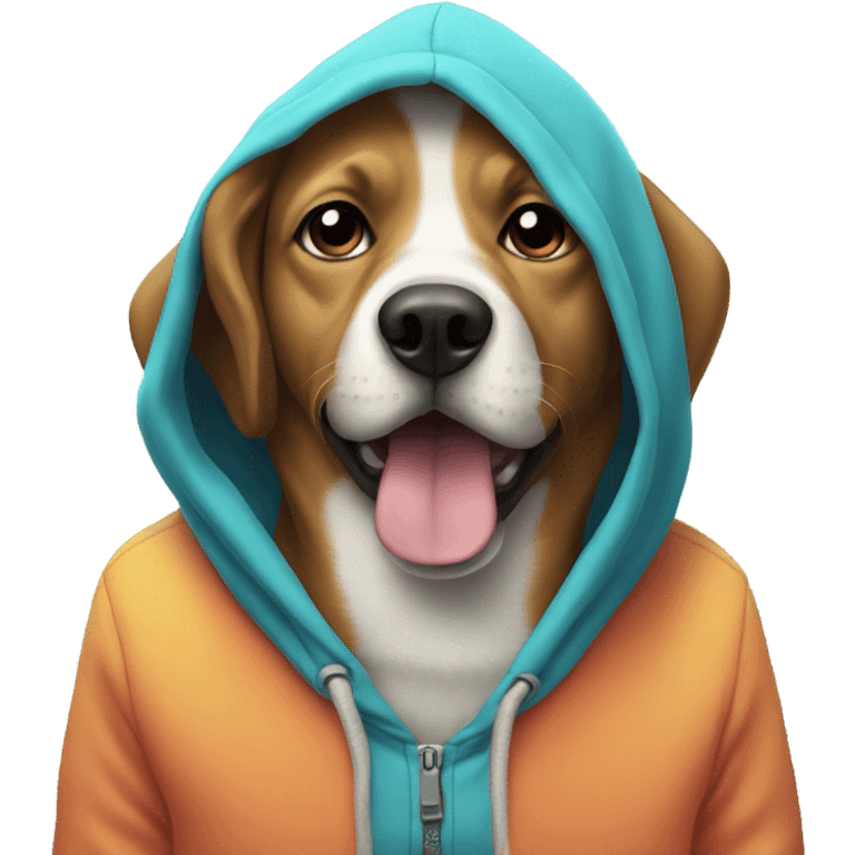 Dog wearing a hoodie emoji