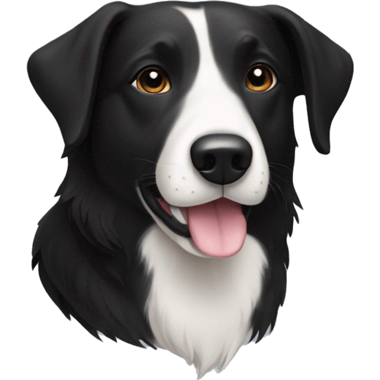 Black and white border collie lab mix emoji