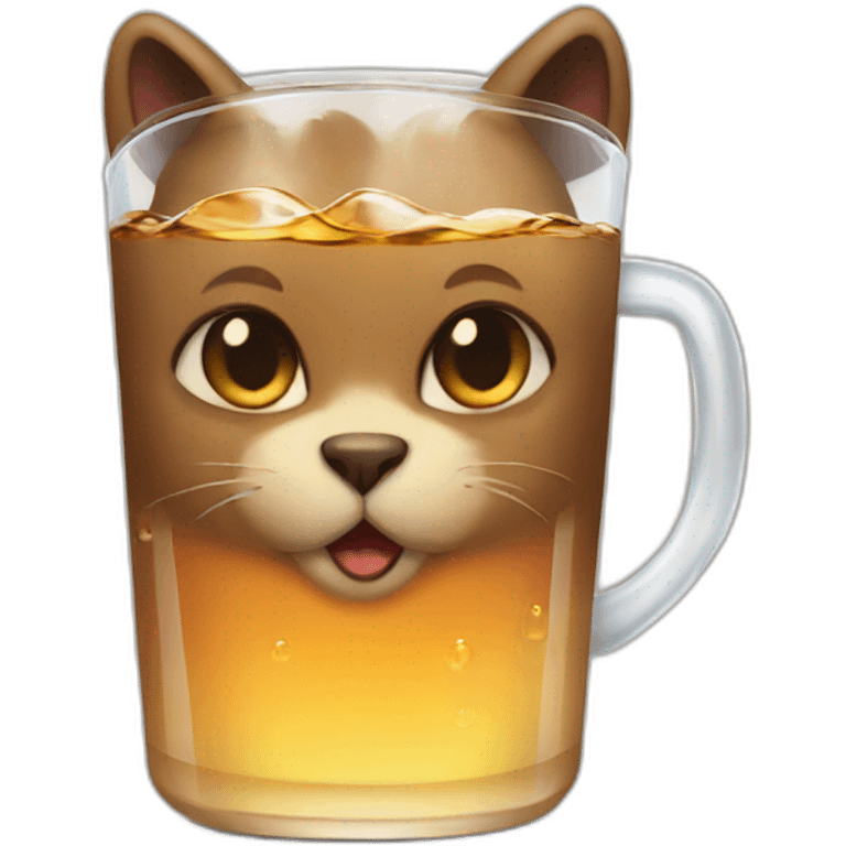 Cat drink bear emoji