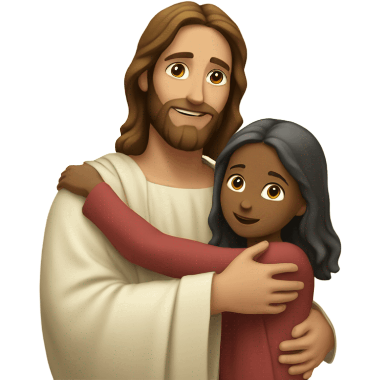 jesus hugging a girl emoji