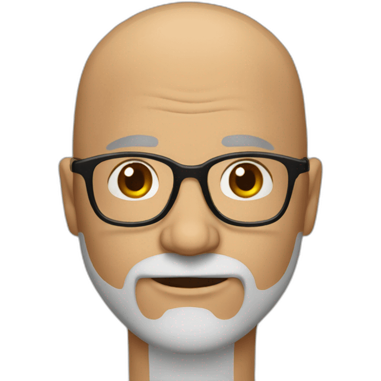 Bald 50 year old guy with glasses and beard emoji