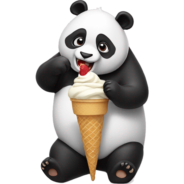 Panda eating ice cream emoji