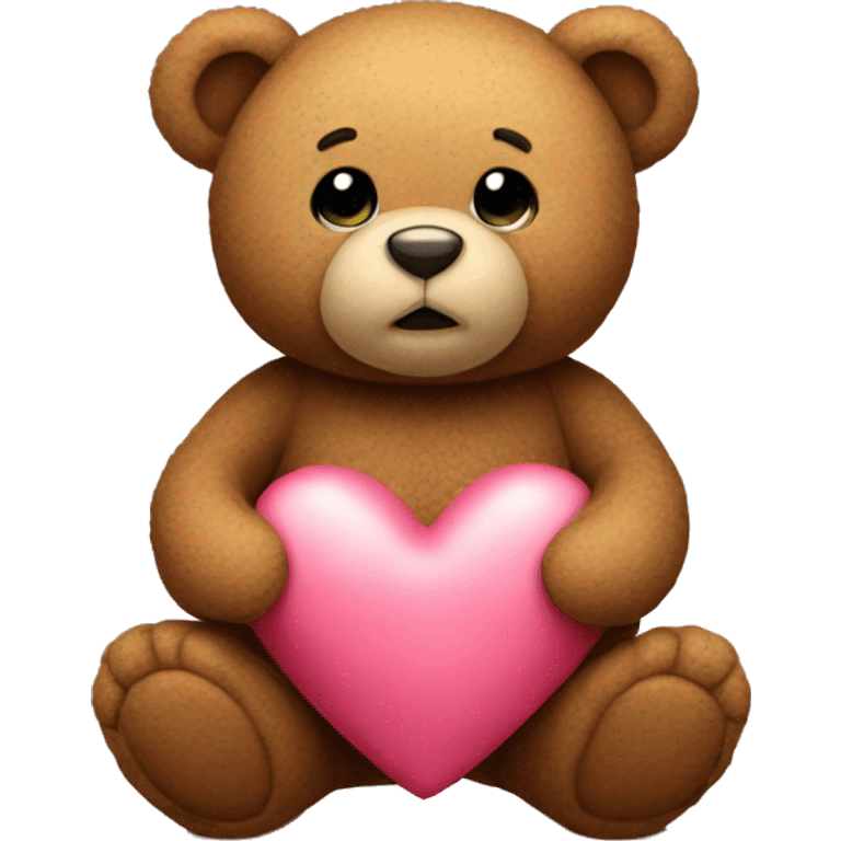 A teddy bear Holding a heart emoji