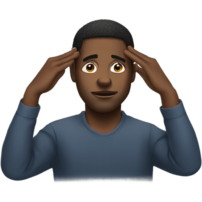 black man with hands in the head emoji