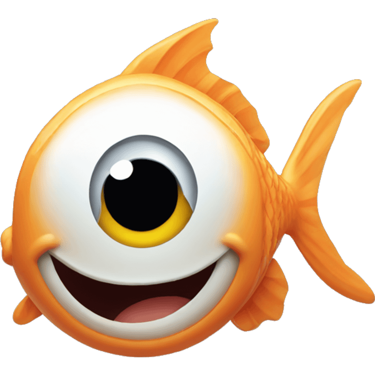 A fish that laughs so much it drops from his eyes emoji