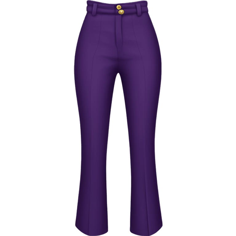 Realistic pair of dark purple high wasted long dress pants with button fasteners isolated.  emoji