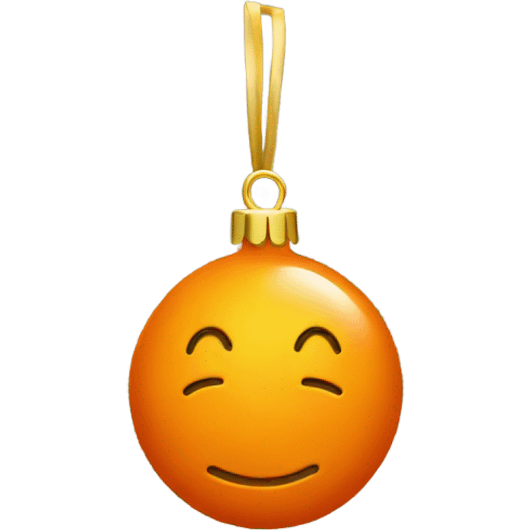 simple orange christmas ornament  emoji