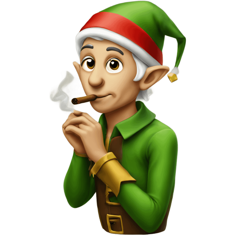 Elf smoking a cigar  emoji