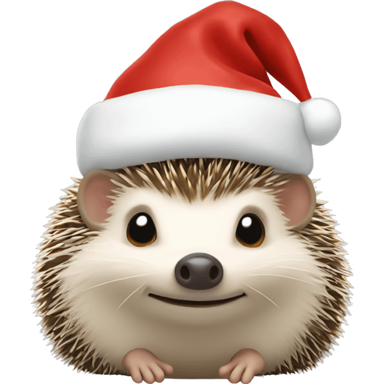 hedgehog in Santa’s hat emoji