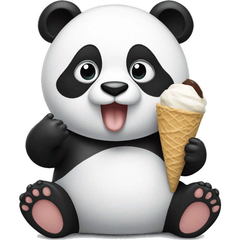 Panda eating ice cream emoji