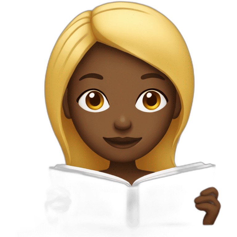 Black girl reading blog emoji