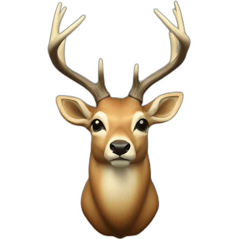 Wall-mounted taxidermy deer emoji