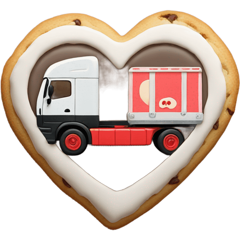 cookie heart with semi truck emoji