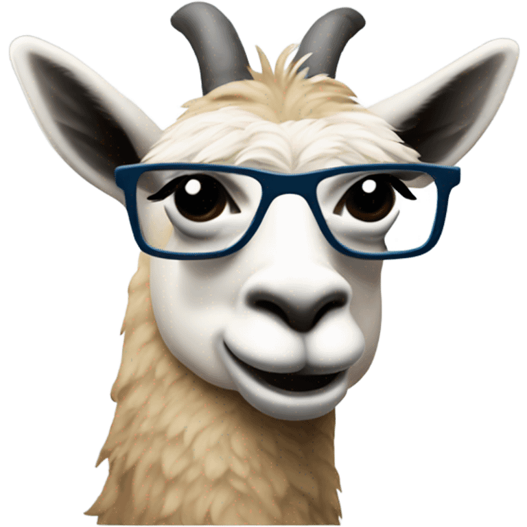 lama with glasses talking on the phone emoji