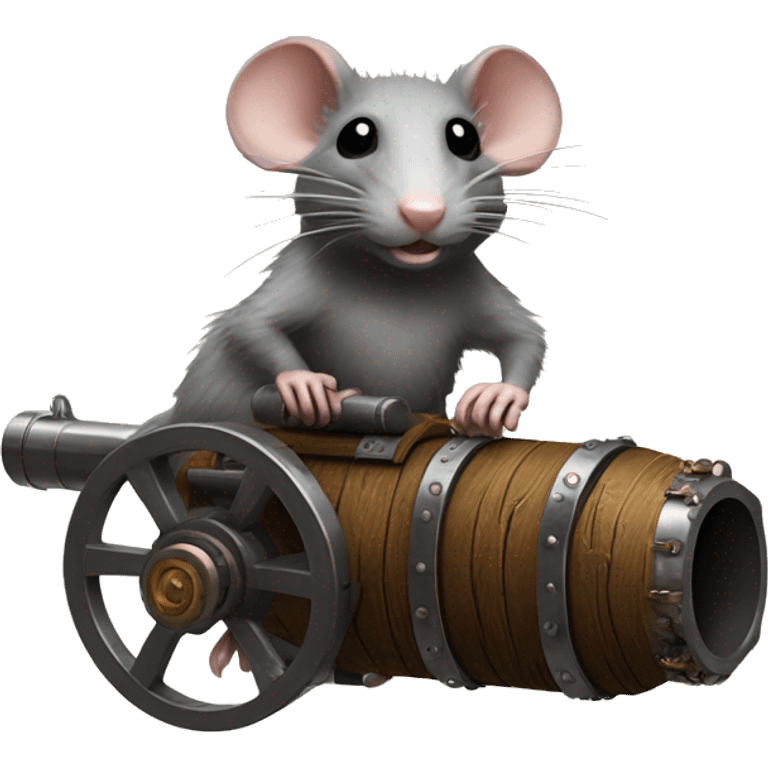 Rat with a steam punk M134 minigun made of wood and metal  emoji