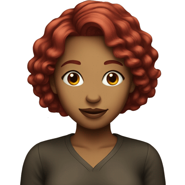 wine red hair girl emoji