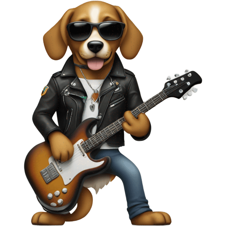 Rock music dog emoji