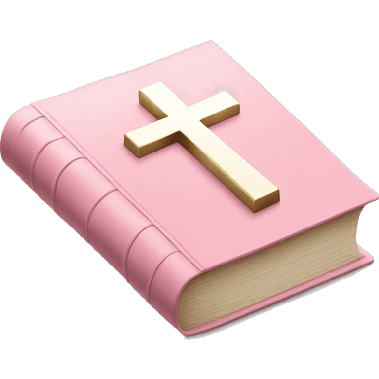 Pastel pink book with cross emoji