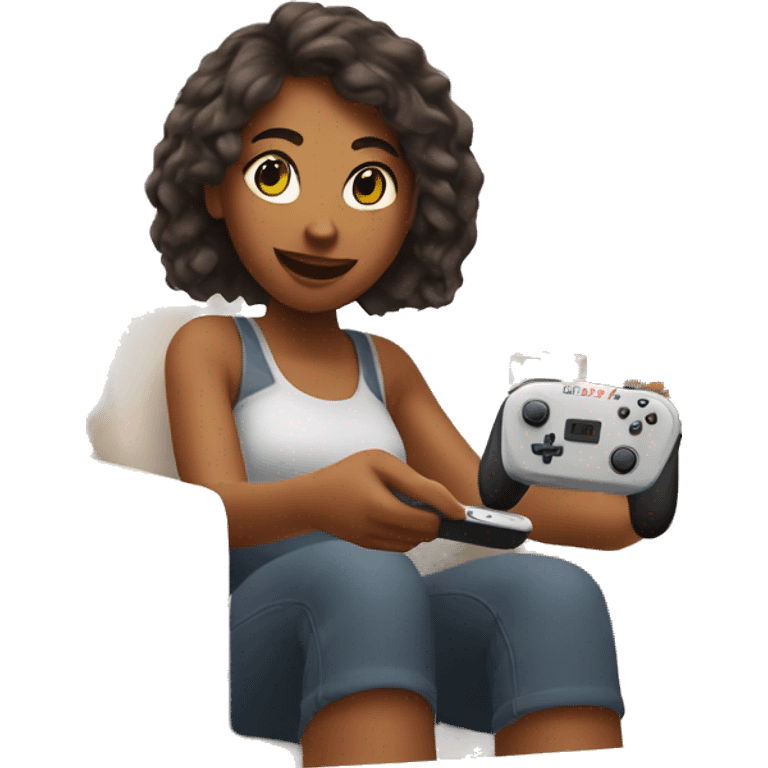 Self care girl playing nintendo switch emoji