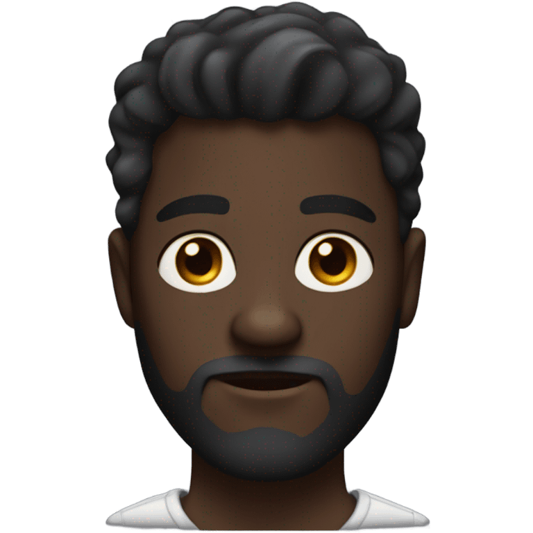 Handsome deep dark skin man with beard and fade emoji