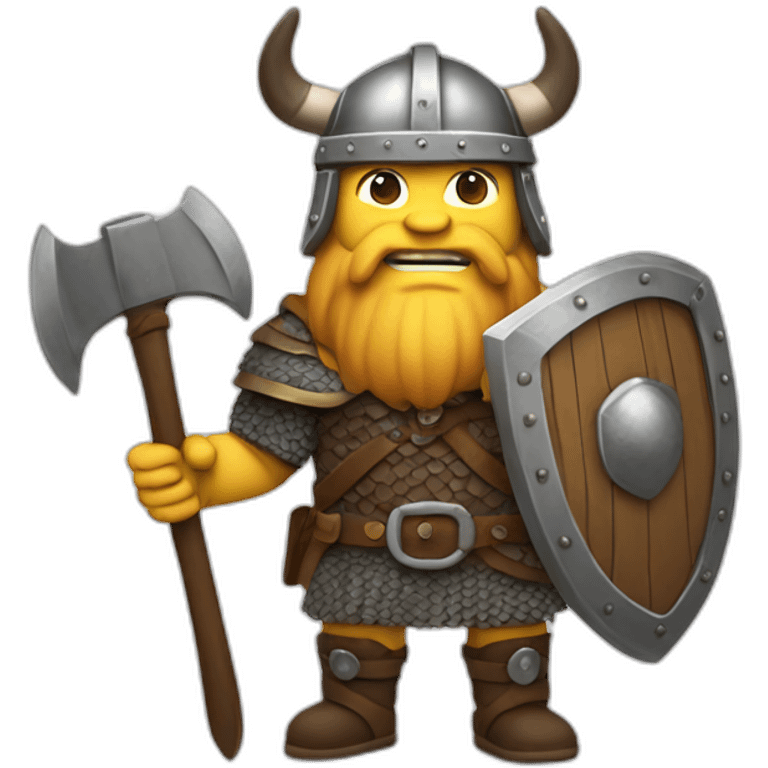 viking warrior with axe and shield emoji