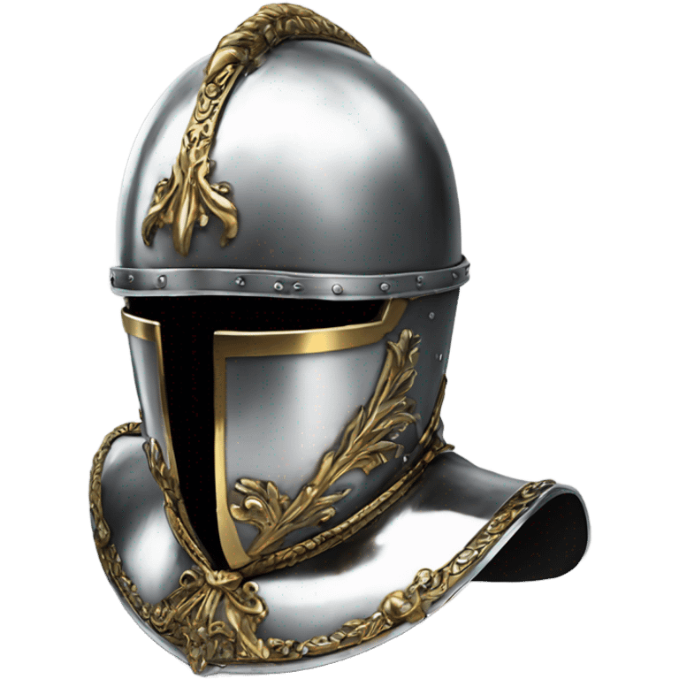 ornate french steel armet helmet chrome emoji