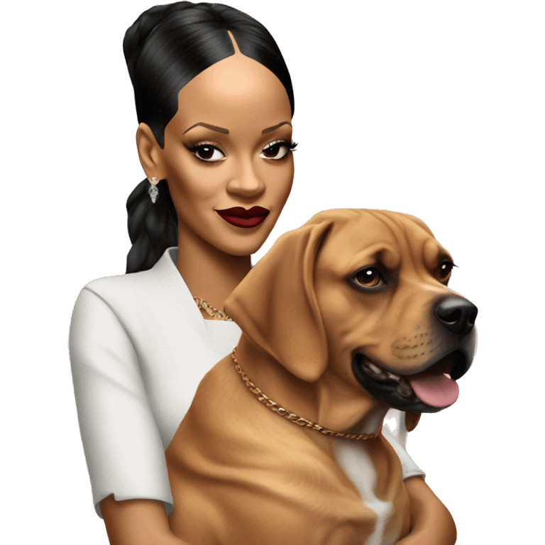 Rihanna on a dog emoji