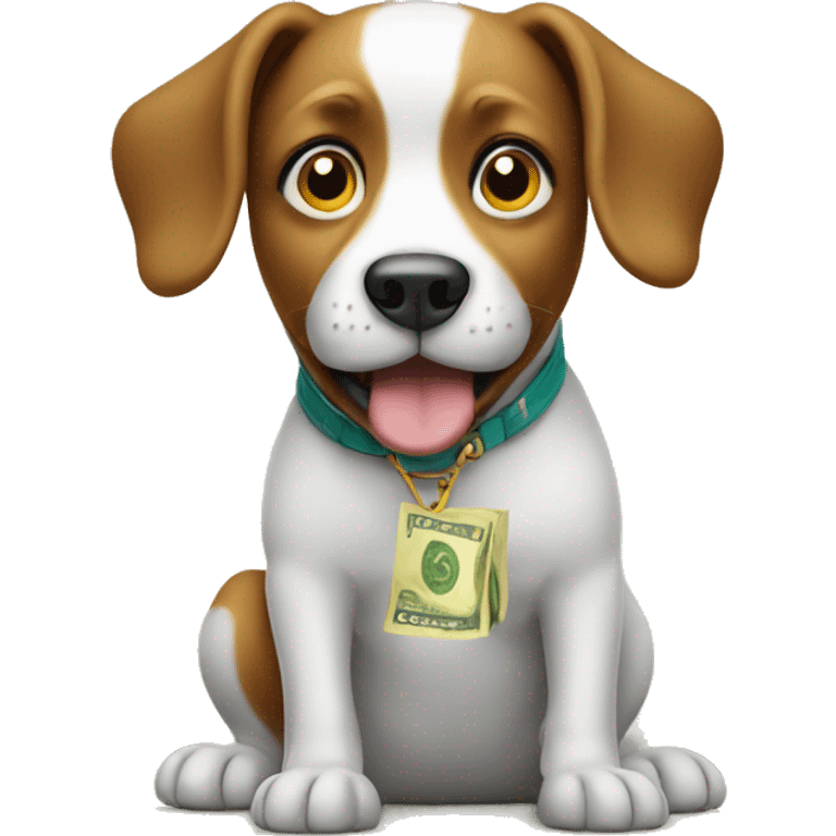 Dog with money emoji