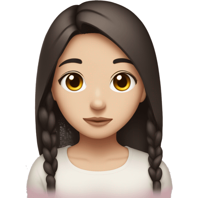 Brown eyed brunette girl with kuromi emoji