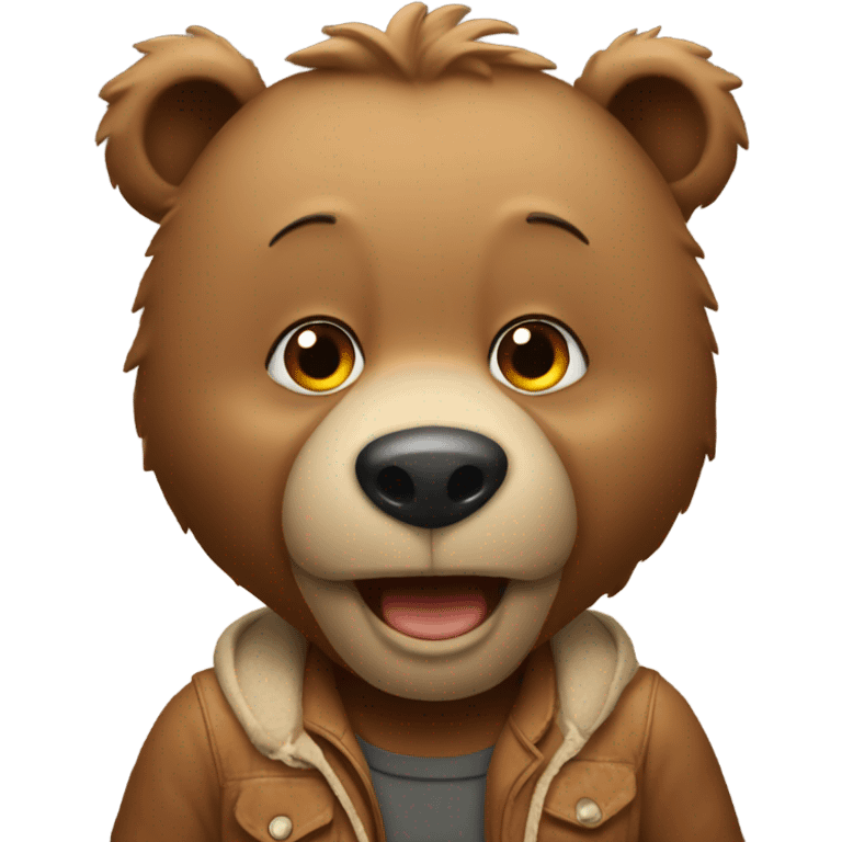 Bear live his son  emoji