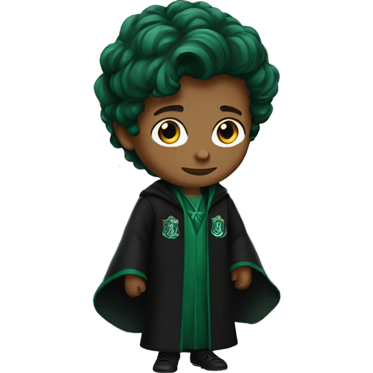 boy in black and green slytherin robe emoji