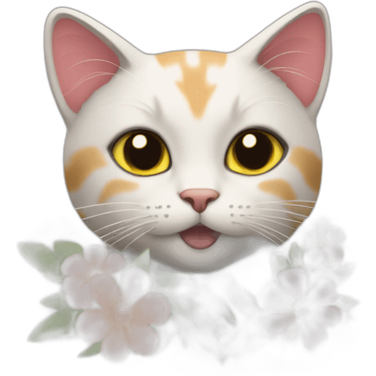 cat with flowers emoji