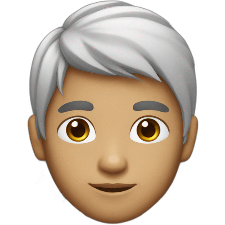 Indian Boy white face with medium size hairs emoji