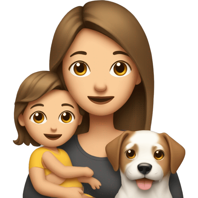 mom with baby and dog emoji