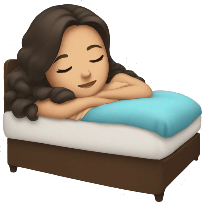 Brunette girl sleeping emoji