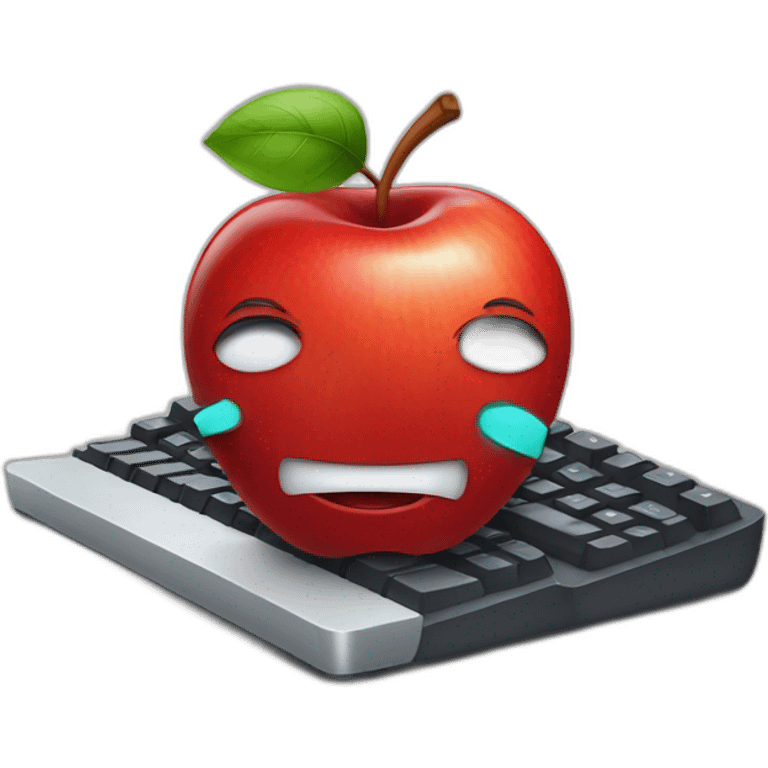 red apple with keyboard emoji