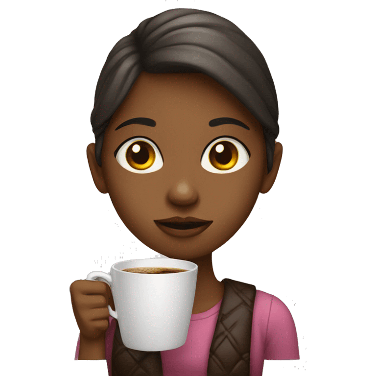 An girl drinking coffe  emoji