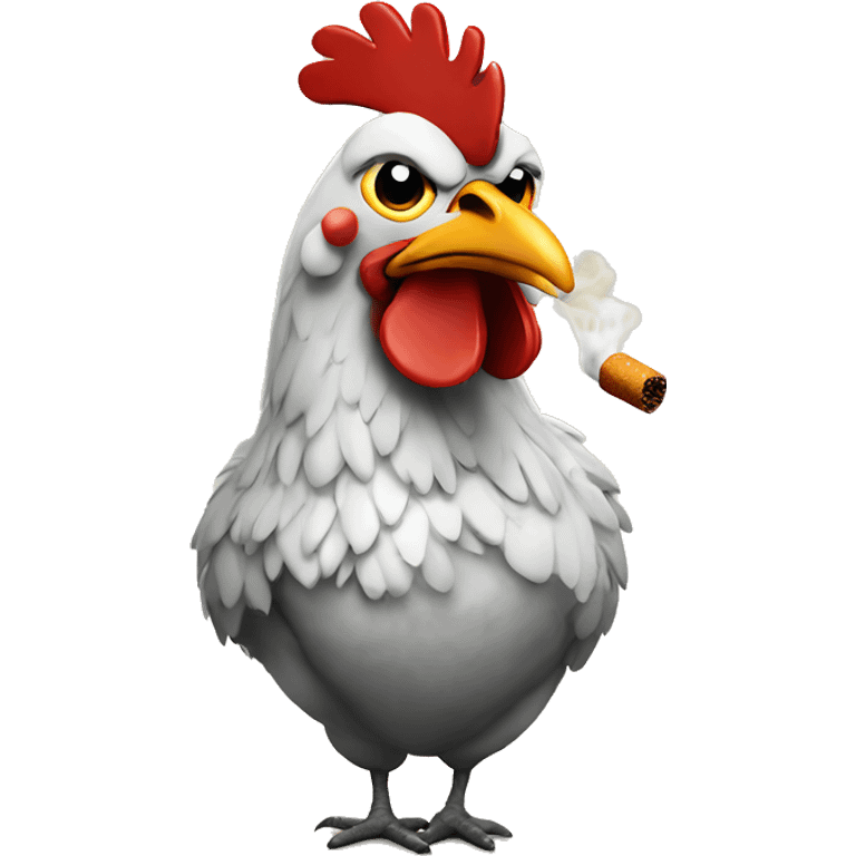 Chicken smoking a cigarette  emoji