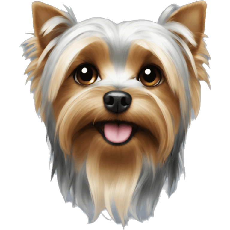 Yorkie dog with snowflake  emoji