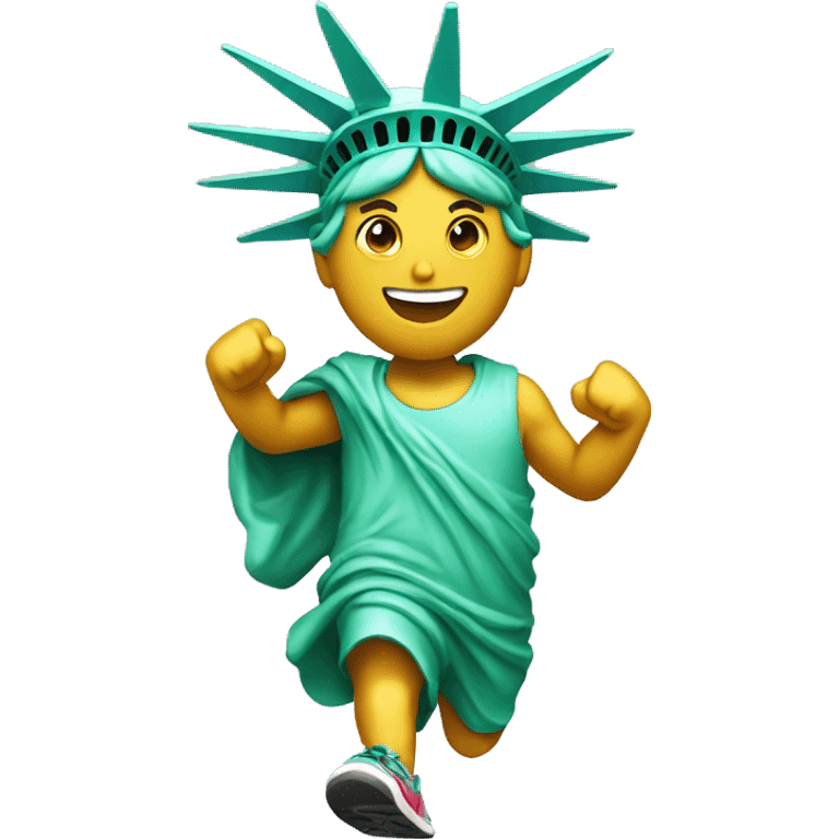 statue of liberty running a marathon emoji