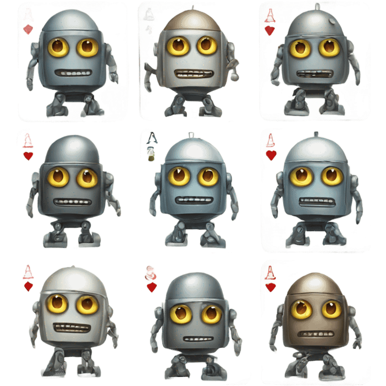 deceptive robots on game cards emoji