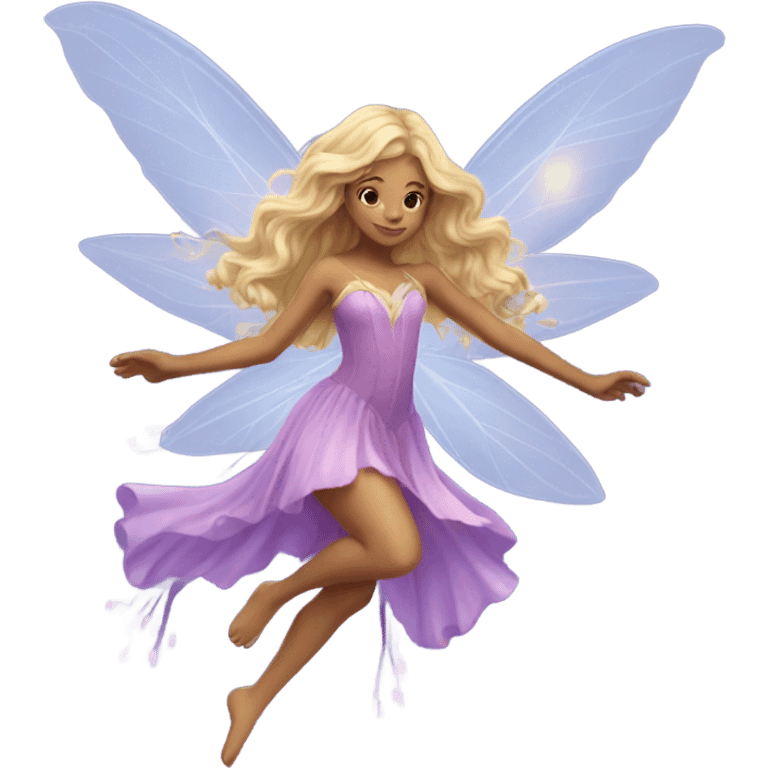 Flying beautiful fairy magical long hair  emoji