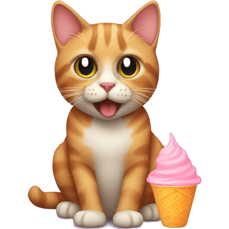 cat with sherbet emoji