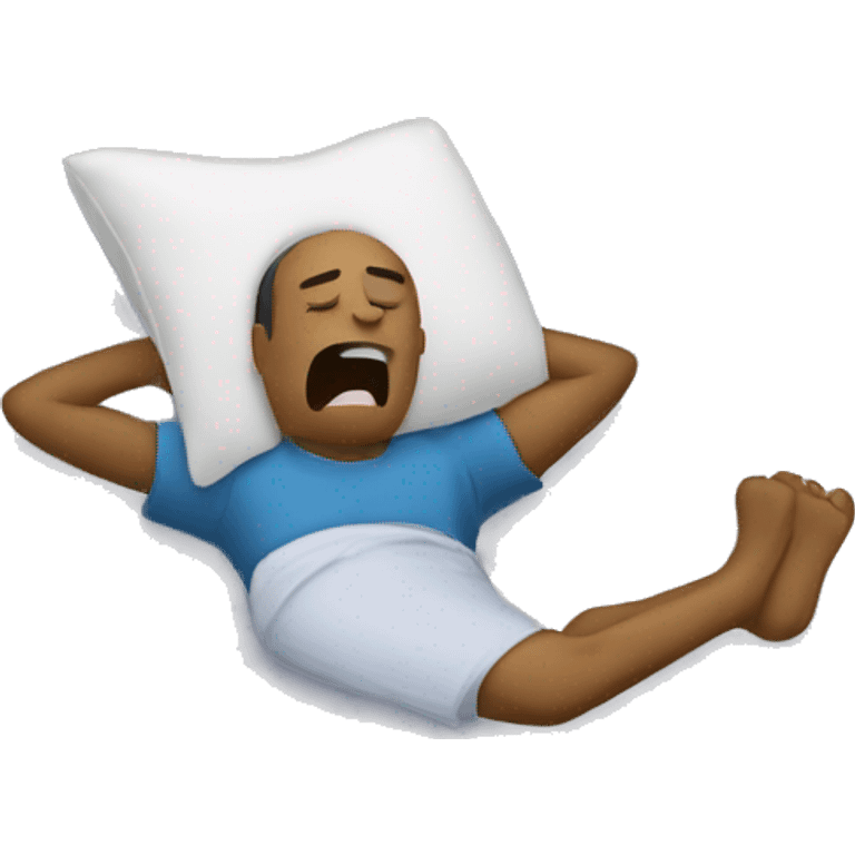 man snoring on bed with "Z" emoji emoji