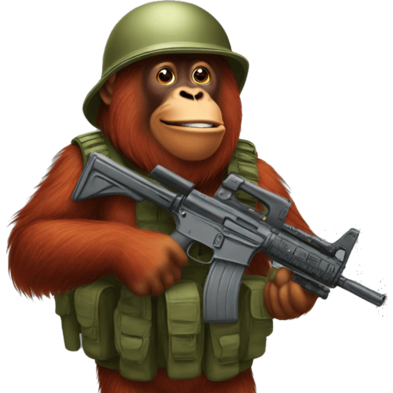 Orangutan soldier emoji